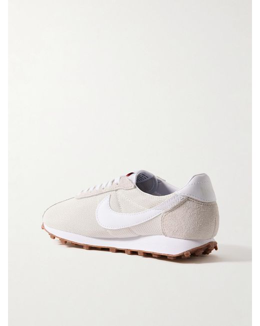 Nike White Ld-1000 Leather And Brushed Suede-Trimmed Mesh Sneakers