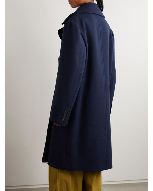 Manteau Oversize À Double Boutonnage En Laine Mélangée Dries Van Noten en coloris Blue
