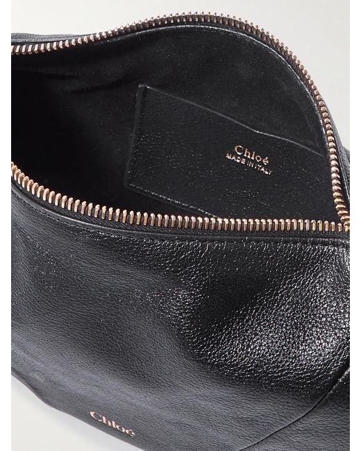 Chloé Black Schultertasche Aus Strukturiertem Leder Mit Troddel