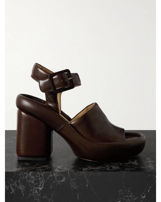 Lemaire Black Padded Leather Platform Sandals