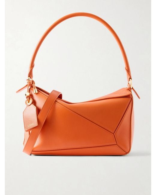 Loewe Orange Paula's Ibiza Puzzle Small Leather Shoulder Bag