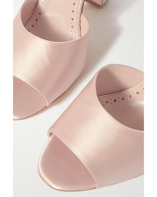 Sandales En Satin À Ornements Elohbita 105 Manolo Blahnik en coloris Natural