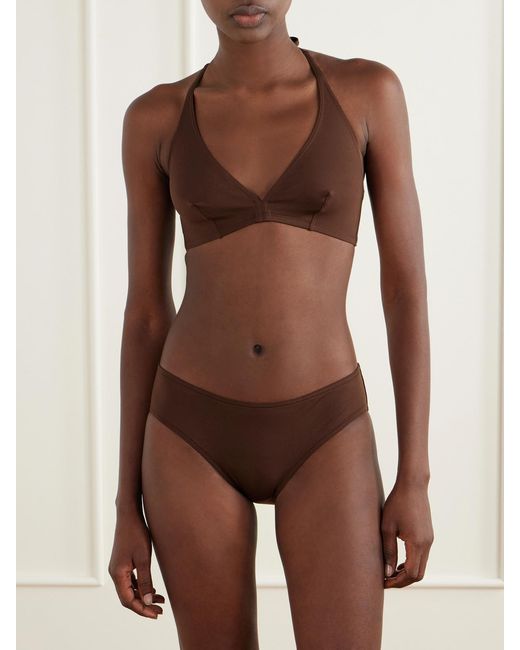 Eres Brown Halter Bikini Top