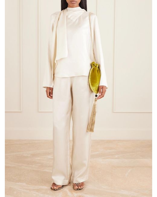Le Sundial Yellow Lee Velvet Clutch