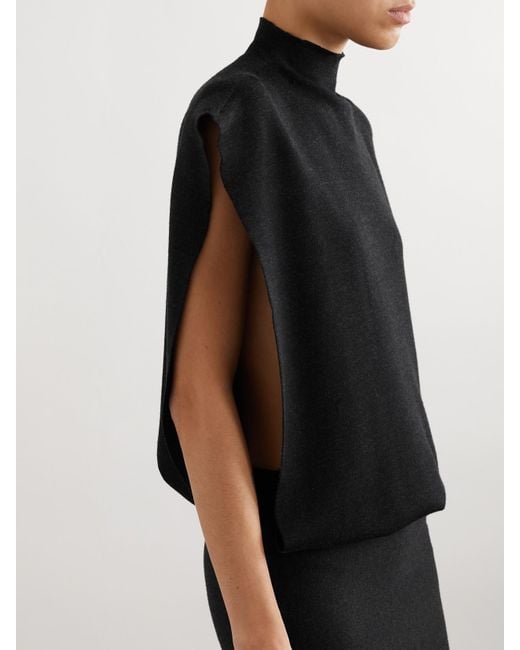 Alaïa Black Wool Turtleneck Bodysuit