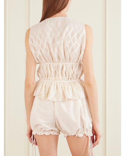 PAULINE DUJANCOURT White Diamond Chiffon Top