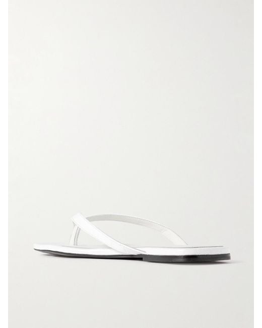 Totême  Natural Croc-Effect Leather Flip Flops