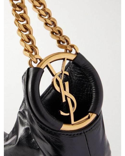 Saint Laurent Black Hortense Leather Shoulder Bag