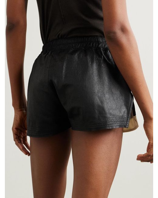 Rick Owens Black Fog Shorts Aus Leder