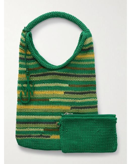 J.W. Anderson Green Tote Aus Gestreifter Baumwolle