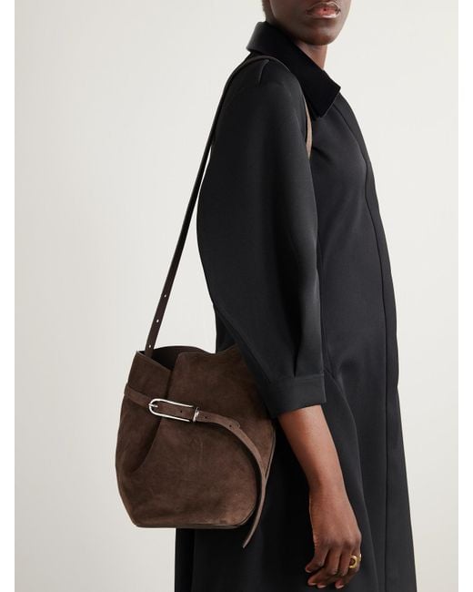 Liffner Brown Beuteltasche Aus Veloursleder Mit Schnalle