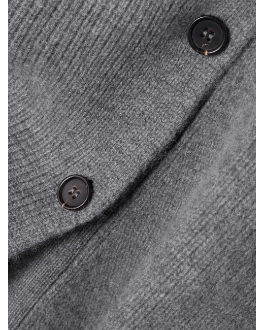LeKasha Gray Derios Convertible Cashmere Turtleneck Cardigan