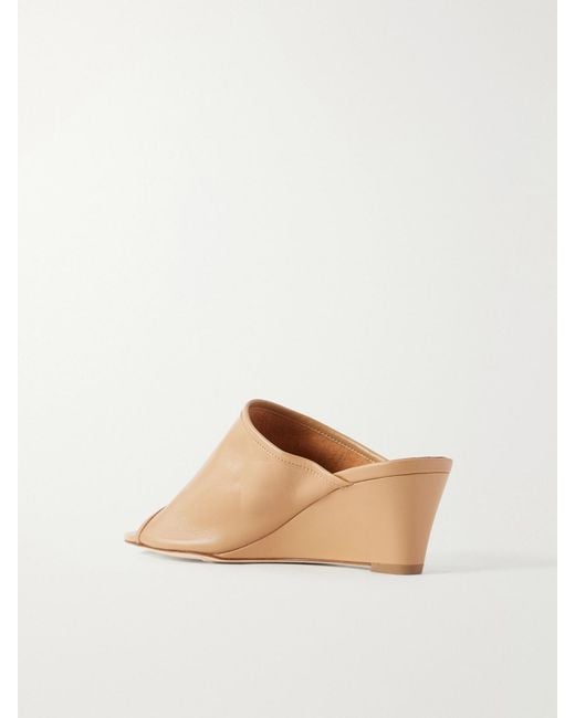 Aeyde Natural Suzanne Leather-Trimmed Mesh Sandals