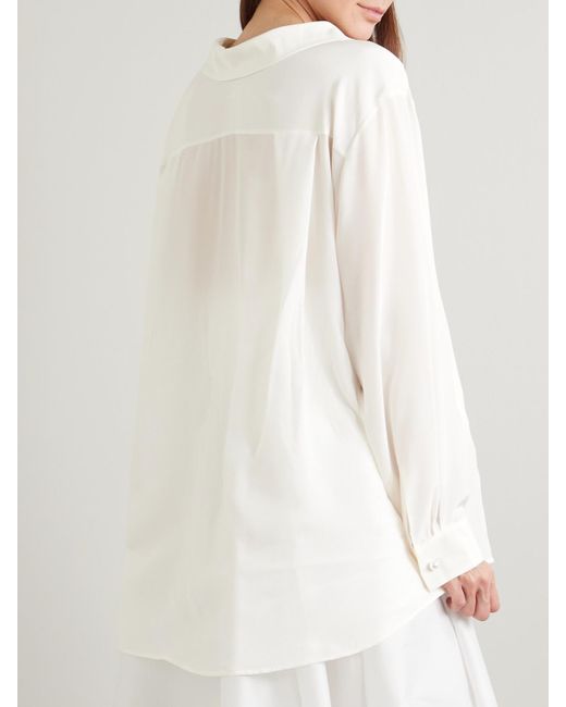 BERNADETTE White Guido Seidenbluse Mit Verzierungen