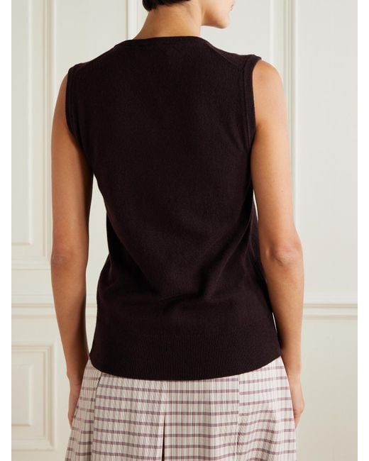 Tory Sport Purple Pullunder Aus Kaschmir Mit Stickereien