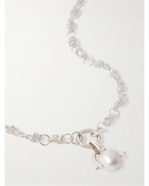 Loren Stewart White Cirque Sterling Pearl Necklace