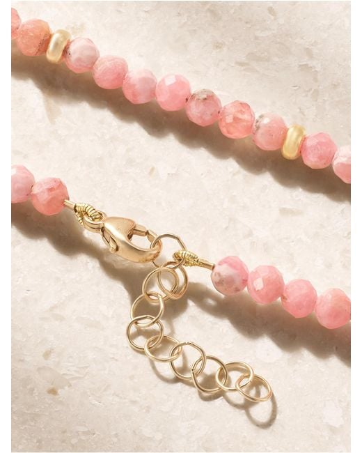 JIA JIA Natural Arizona 14-Karat Rhodochrosite Beaded Bracelet