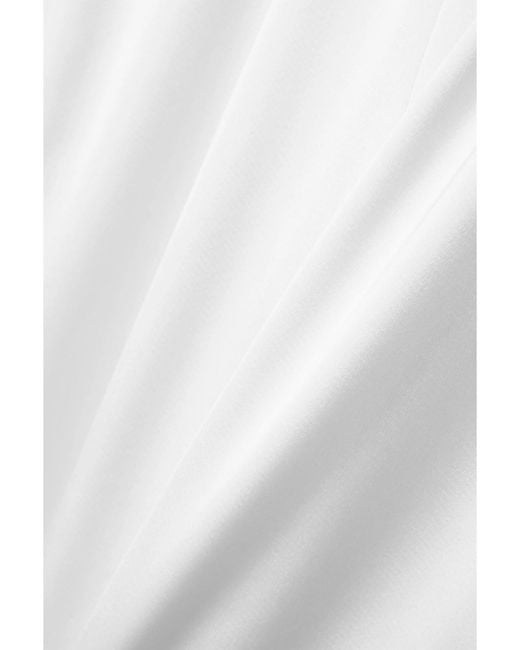 Galvan White Satin Flared Pants