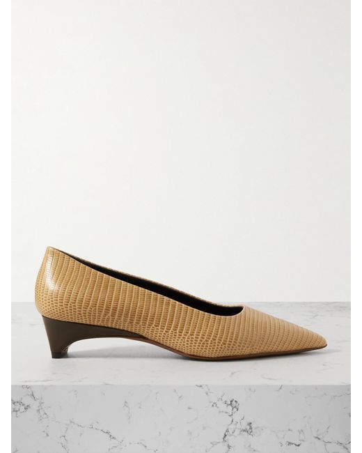 Neous Natural Taika Lizard-Effect Leather Pumps