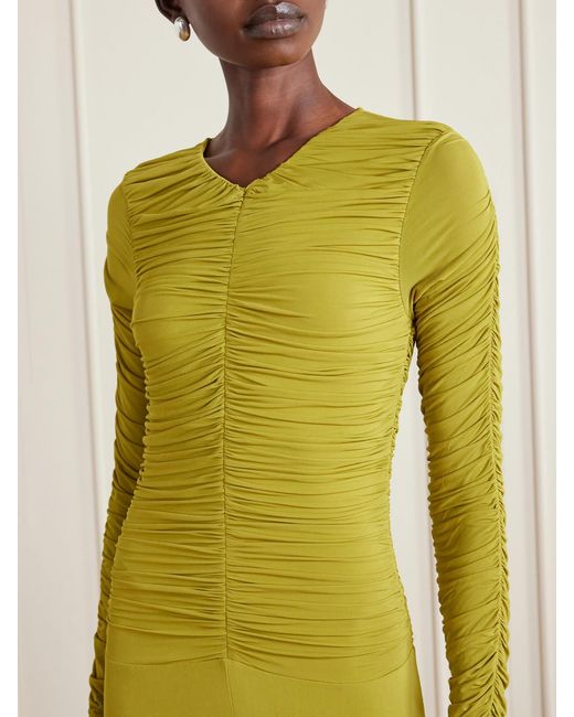 TOVE Yellow Eira Gathered Jersey Gown