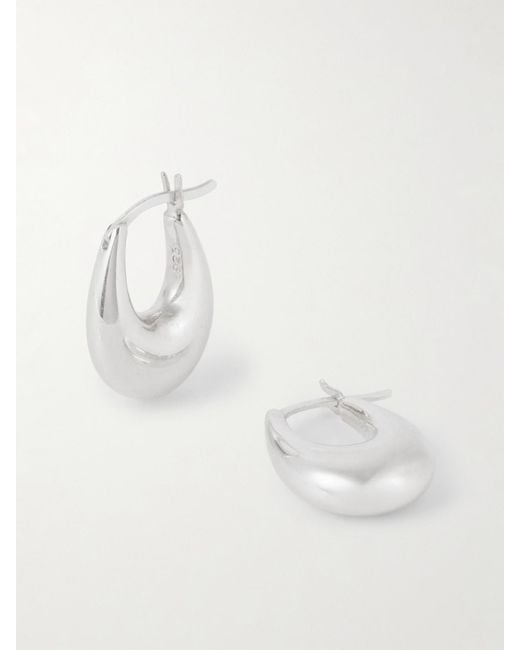 Sophie Buhai White Small Etruscan Hoop Earrings