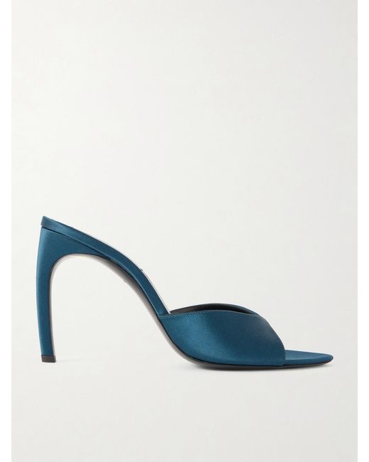 Victoria Beckham Blue Harlow Satin Mules