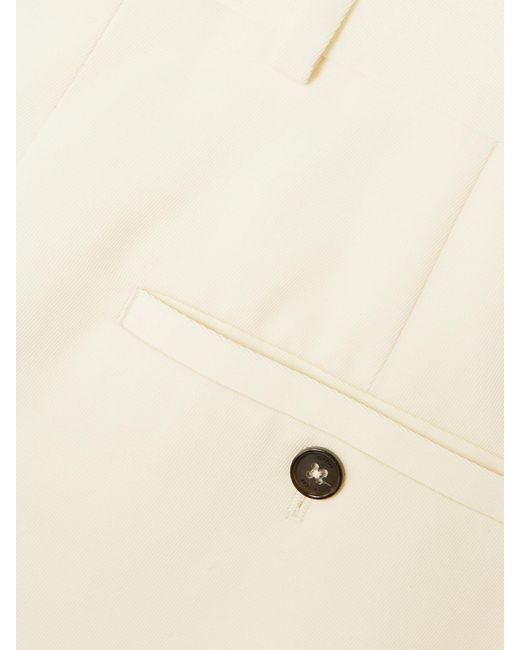 Totême White Pleated Twill Wide-Leg Pants