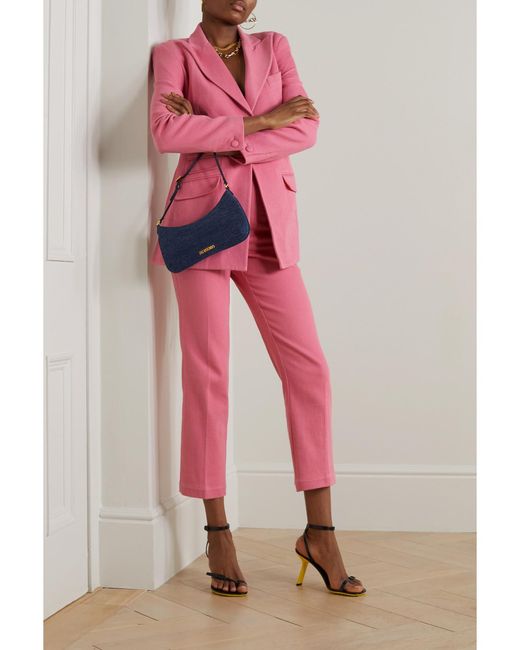 Thebe Magugu Pink Wool Straight-Leg Pants