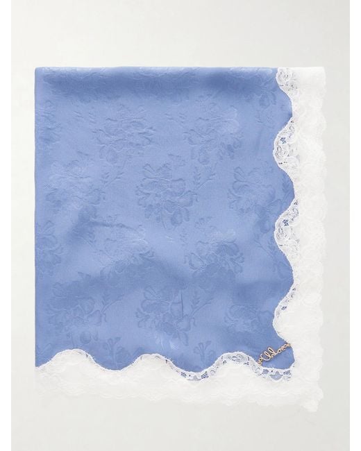 Chloé Pink Lace-Trimmed Silk Scarf