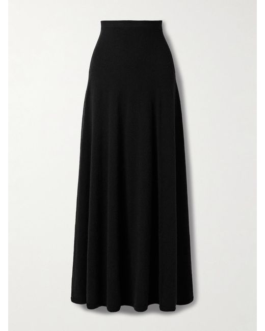 The Row Black Masini Cashmere Maxi Skirt