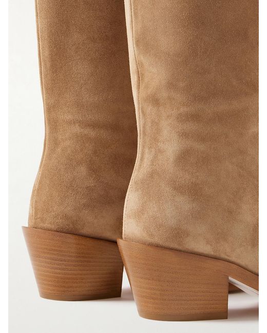 Gianvito Rossi White Waylon 45 Suede Knee Boots