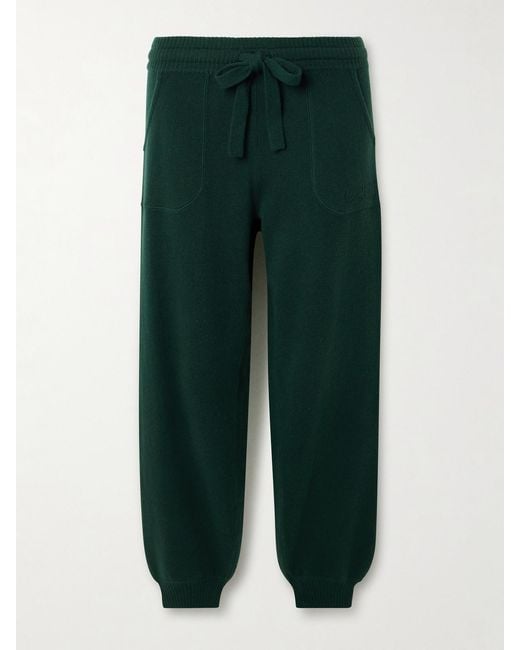 Eres Green Colorama Maille Star Wool And Cashmere-Blend Tapered Track Pants