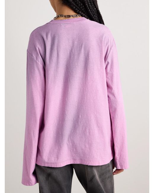 Acne Pink Cotton And Hemp-Blend Jersey Sweater