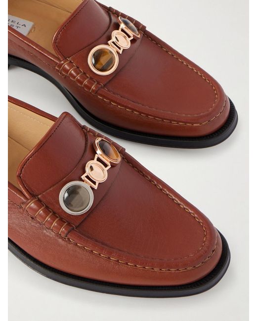 Gabriela Hearst Brown Melchora Embellished Leather Loafers