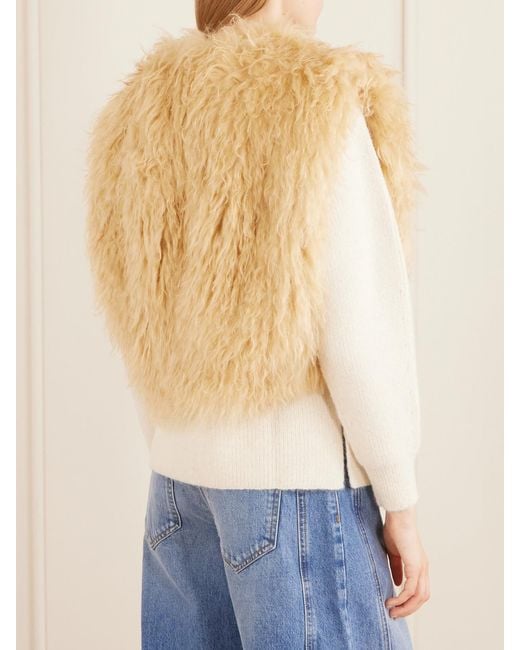 Isabel Marant Natural Florana Cropped Shearling Vest