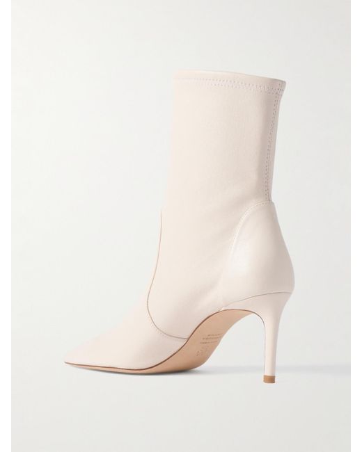 Stuart Weitzman White Stuart Power Leather Ankle Boots
