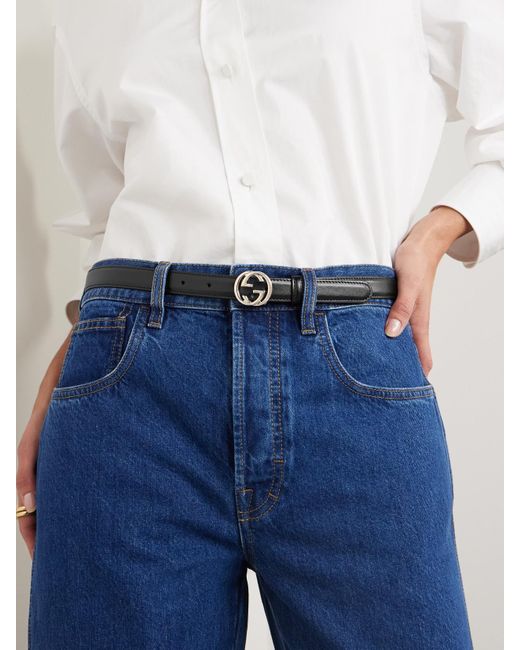Gucci Black Plutone Leather Belt