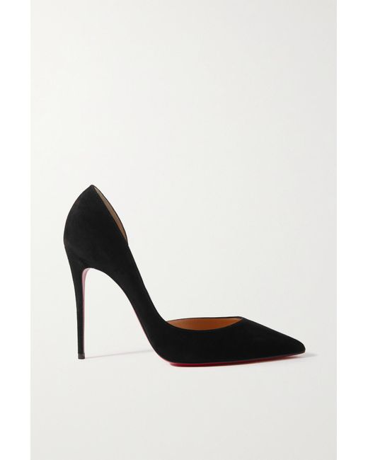 Christian Louboutin Iriza 100 Suede Pointtoe Pumps in Black Lyst