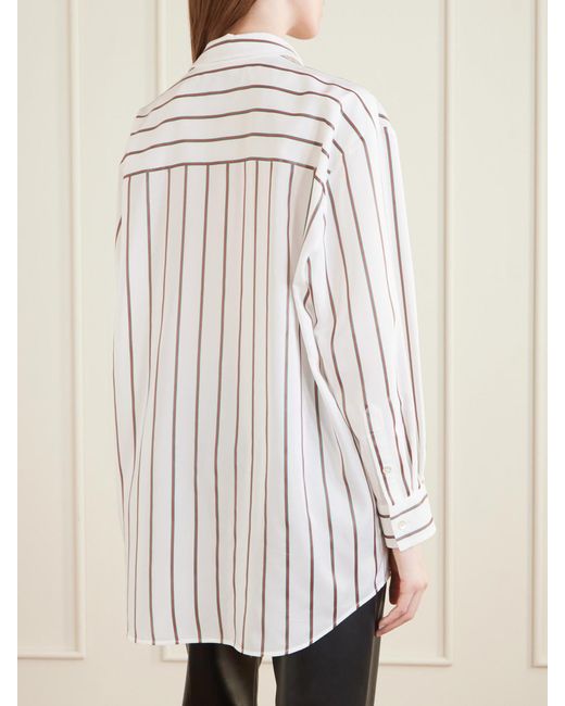 Gucci White Striped Silk-Blend Shirt