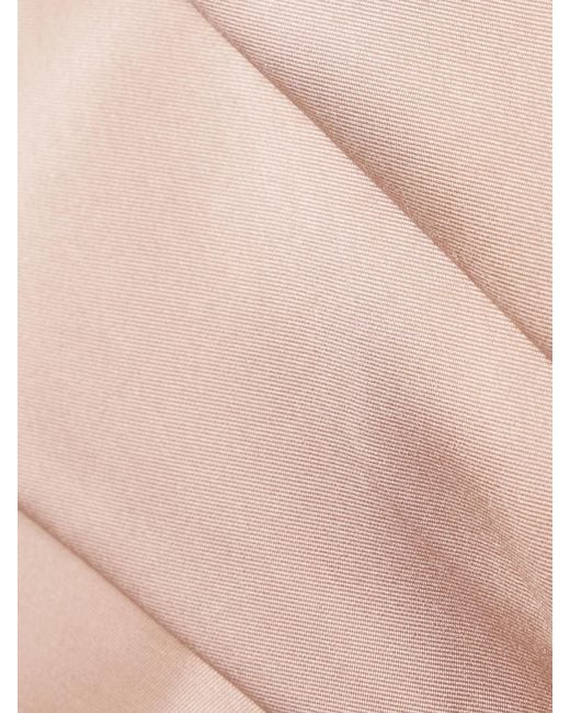 Solace London Pink Mirla Off-The-Shoulder Faille Midi Dress