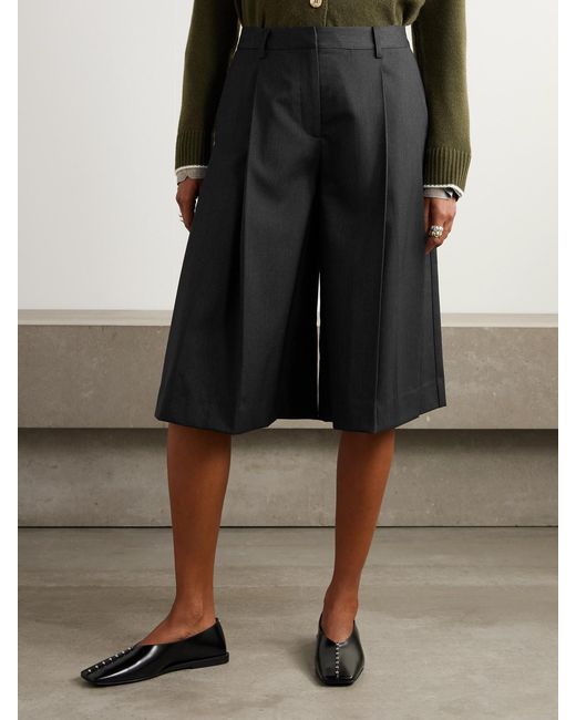 Twp Black Stefens Pleated Wool Culottes