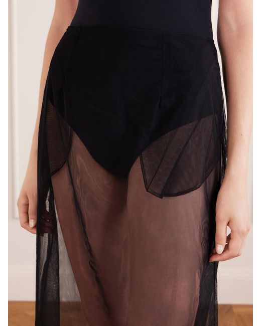 Simone Rocha Black Organza Midi Skirt