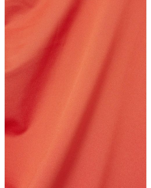 Victoria Beckham Red Asymmetrisches Midikleid Aus Glänzendem Jersey Mit Raffung