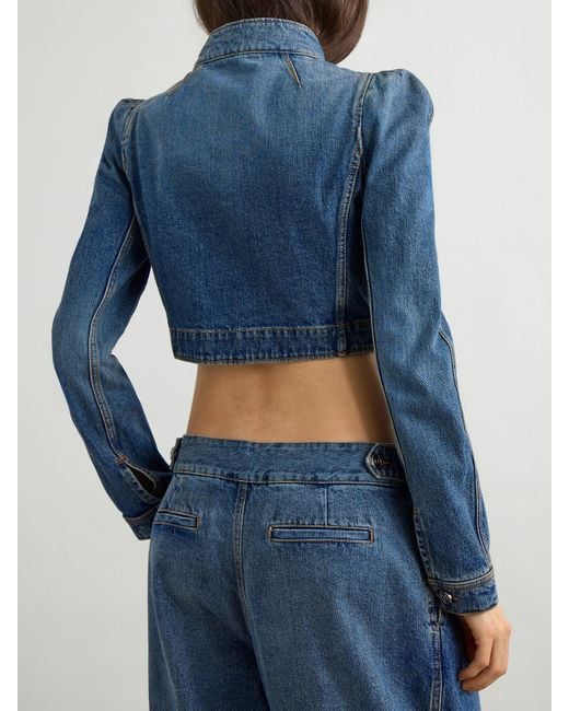 Alaïa Blue Cropped Denim Jacket