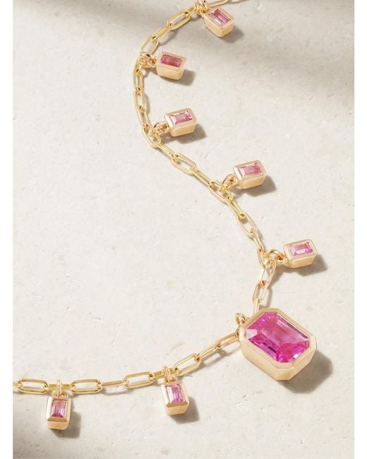SHAY Natural 18-Karat Rose, Sapphire And Diamond Necklace