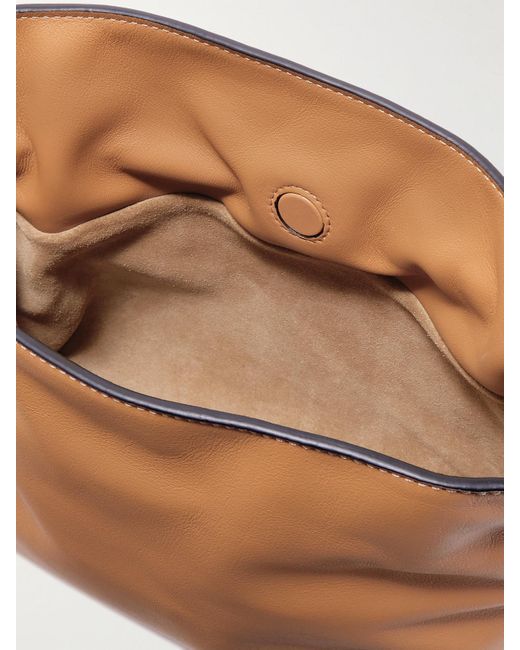 Loewe Brown Flamenco Mini Leather Clutch