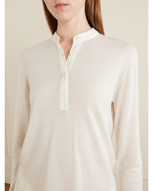 Totême White Wool And Silk-Blend Sweater