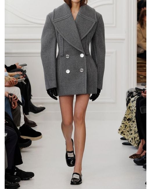 Givenchy Gray Double-Breasted Wool And Silk-Blend Coat