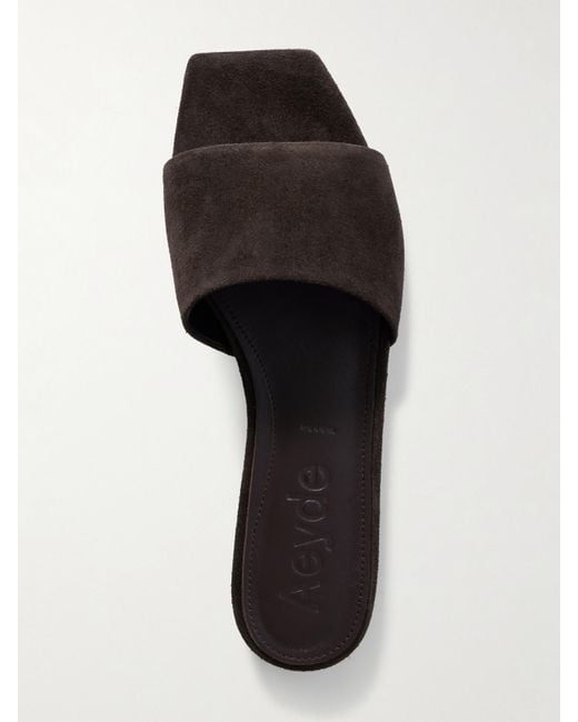 Aeyde Brown Anna Suede Slides