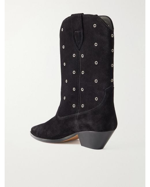 Isabel Marant Black Duerto Embellished Suede Ankle Boots